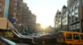 City street traffic jam, cars movement slow, sunlight dusk stuck HD Footage