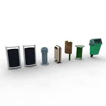 City street trash bins 3D Model