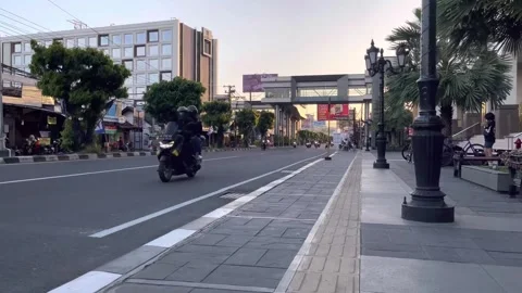 City ​​streets in the evening Stock Footage 241998947