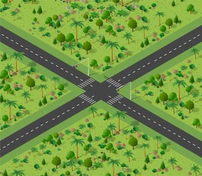 City streets intersection 스톡 일러스트