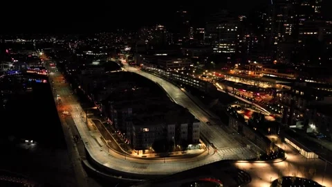 City streets at night Stock Footage 285804775