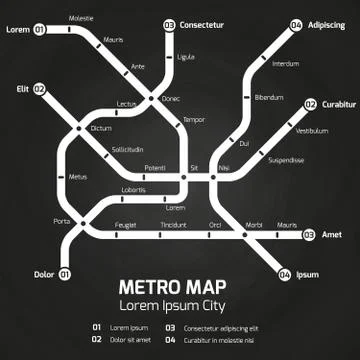 City subway map metro map concept Stock Illustration