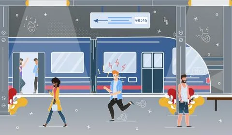 City Subway Underground Station Vector Concept Illustrazione stock