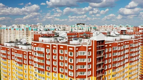 City in summer and sky with clouds. Stock Footage 136679281