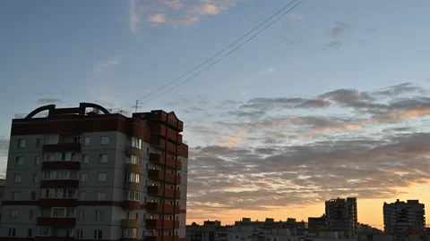 City on sundown Stock Footage 218254377