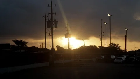 City Sunrise Stock Footage 91237216