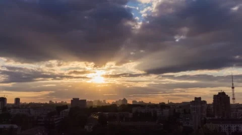 City Sunset 12 4K Stock Footage 53534487