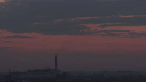 City at sunset background Stock Footage 221384511