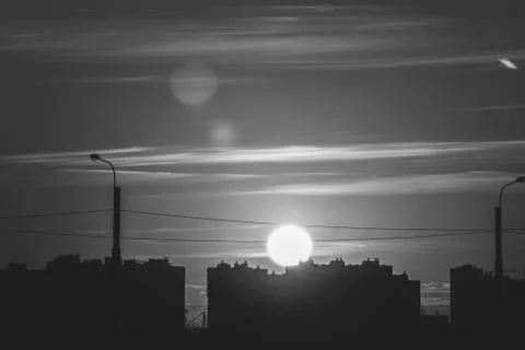 City ​​at Sunset Background Stock Photos