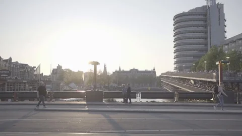 City Sunset Bus Passing Stock Footage 98055256