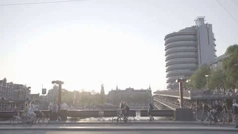 City Sunset Bus Passing Stock Footage 98055460