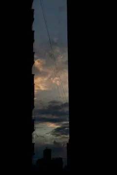 City sunset clouds 스톡 사진