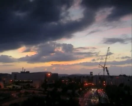 City sunset cloudscape  Time-Lapse Video stock 20508692