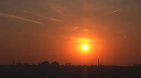 City Sunset Down Stock Footage 8665794