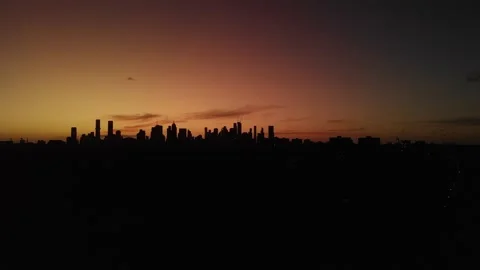 City Sunset drone Stock Footage 235258624