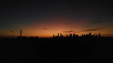 City Sunset drone Stock Footage 235258633