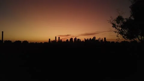 City Sunset drone Stock Footage 235258645