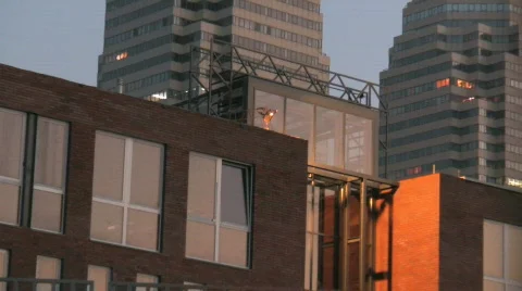  City on a sunset. Stock Footage 289468