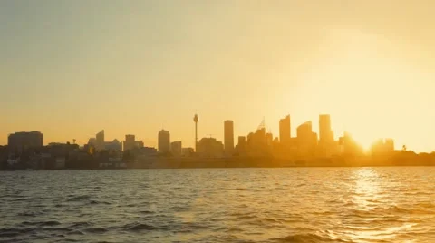 City ​​at sunset Stock-Footage 42486656