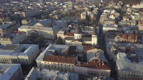 City in the sunset Stock Footage 128565993