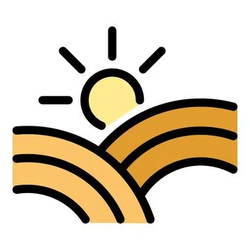 City sunset icon vector flat Ilustración de archivo