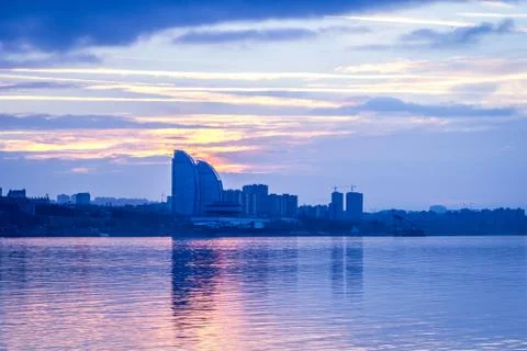 City at sunset Stock Photos