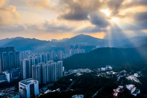 City sunset Stock Photos