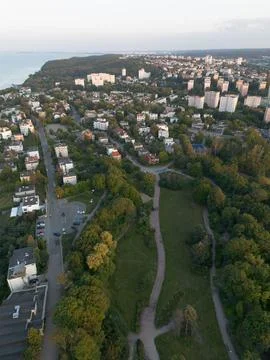 City sunset Foto stock