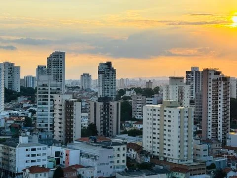 City at sunset Stock Photos
