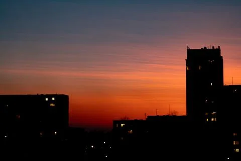 City sunset Stock Photos