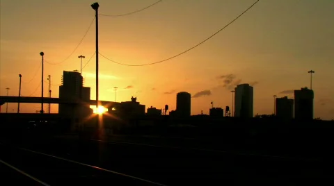 City Sunset Time-lapse Stock Footage 740271