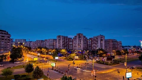 City Sunset Timelapse Stockbeeldmateriaal 77765907