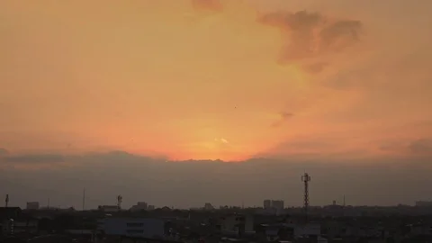 City Sunsets Timelapse Stock Footage 78376667