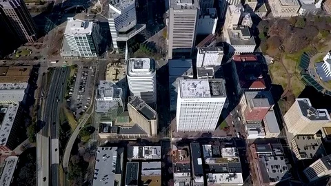 City sweep birds eye view 1080 p 60fps 60 percent Stock Footage