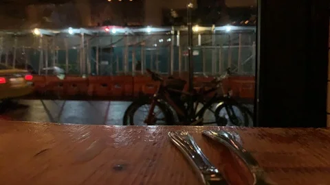 City Table at Night Timelapse Stock Footage 129053011