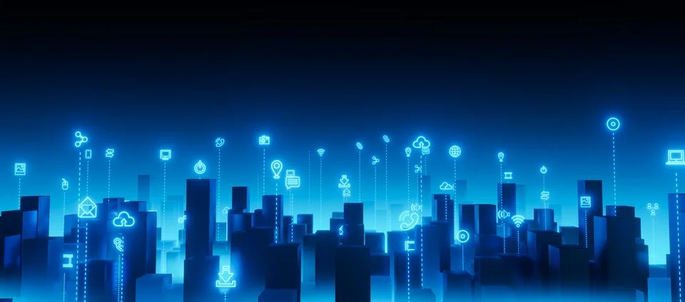 City technology big data background. Stock Illustration