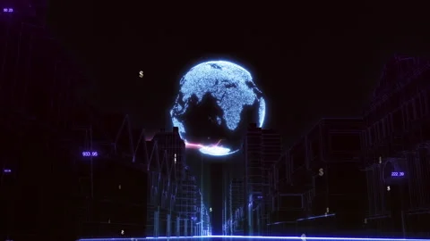 City Technology Connection Stock Footage 243082393