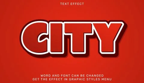 City text effect template in 3d design Illustration