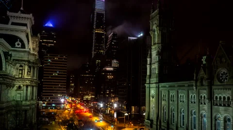 City Time Lapse Night Stock Footage 46519964
