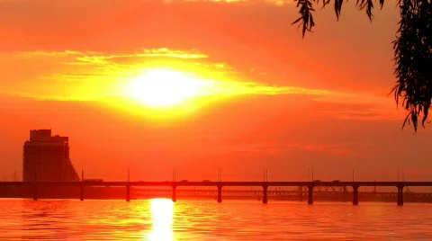 City time lapse on sunset. Stock Footage 457306
