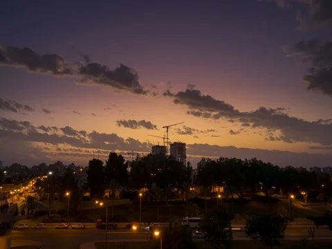 City Timelapse beautiful sunset Stock Footage