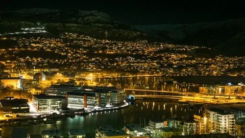 City timelapse bergen Stock Footage 89494063