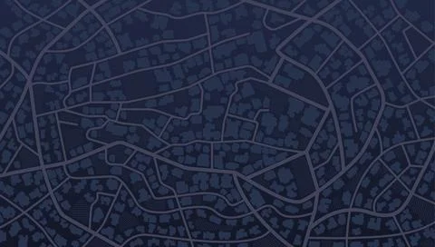 City top view. Gps map navigation to own house. View from above the map Stock Illustration