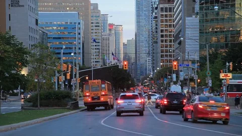 City of Toronto at dusk Stock Footage 82285569