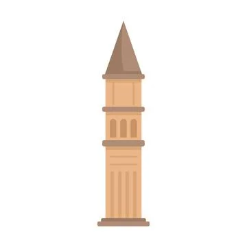 City tower icon flat vector. Landscape building Ilustración de archivo