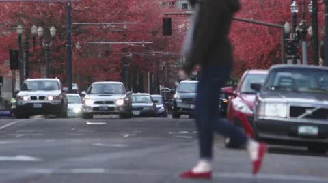 City Traffic Approach Intersection Stock Footage 10857510