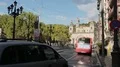 City traffic in Bilbao, Spain. Modern architecture standing next to ancient HD Footage