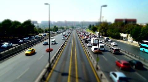 City Traffic Cars Time Lapse Stock Footage