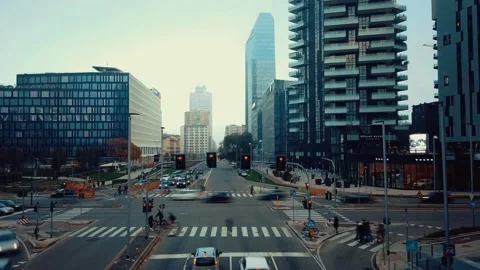 City traffic at day (timelapse) Stock Footage