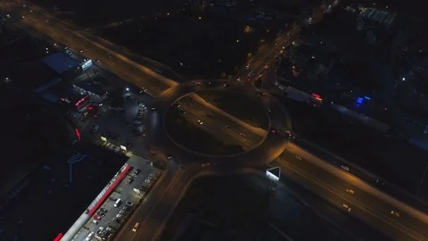 City traffic during the night in Sofia Stock Footage 115320671